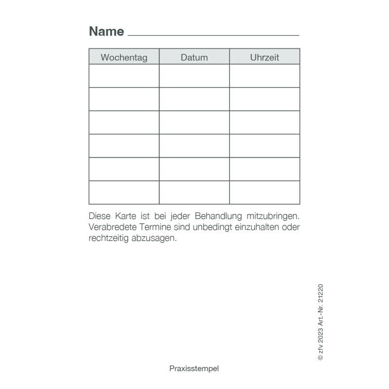 Bestell-Terminkarte (DIN A 7) - 21220