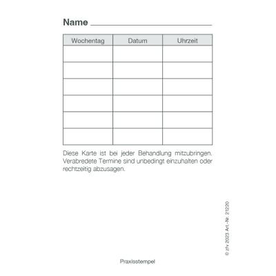 Bestell-Terminkarte (DIN A 7) - 21220